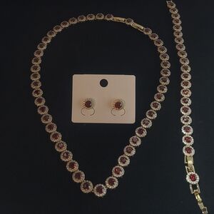 Gold and Red Necklace Set
